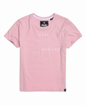 Superdry Vintage Logo Tonal Női Pólók Rózsaszín | BVYRU9647